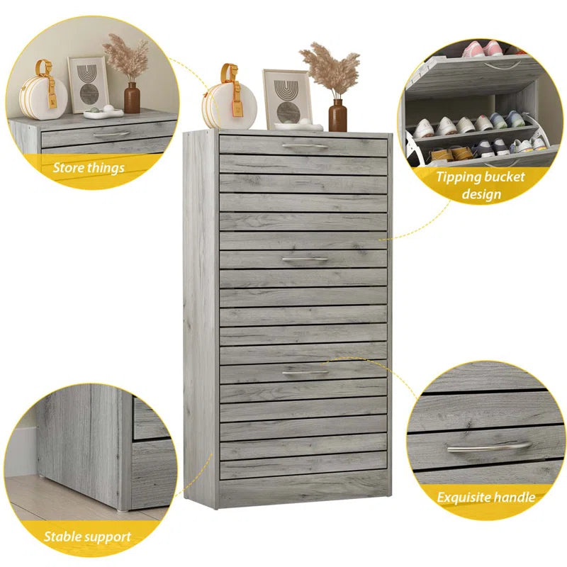 Compact 12-Pair Shoe Storage Cabinet