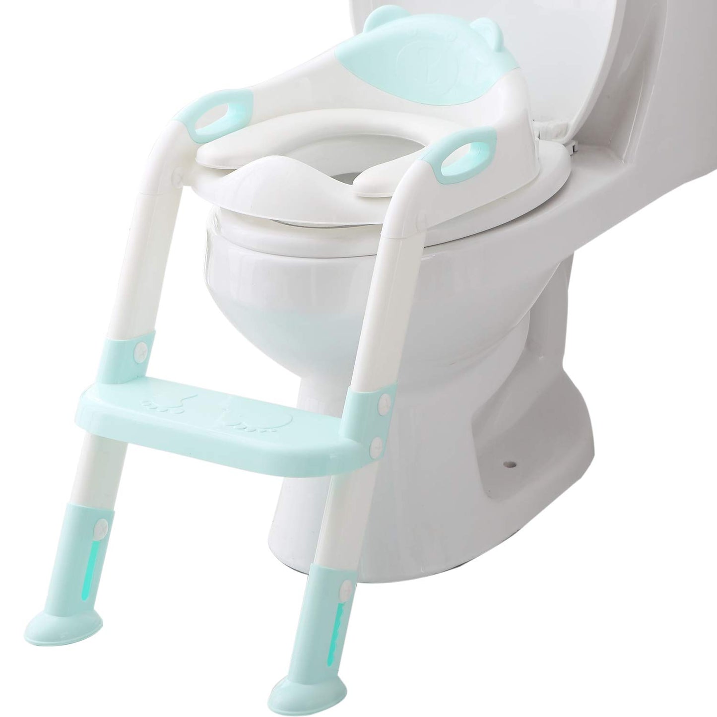 Toddlers Potty Training Toilet Seat Boys Girls, Kids Potty Training Seat Step Stool Ladder, Potty Chair (Gray/White)