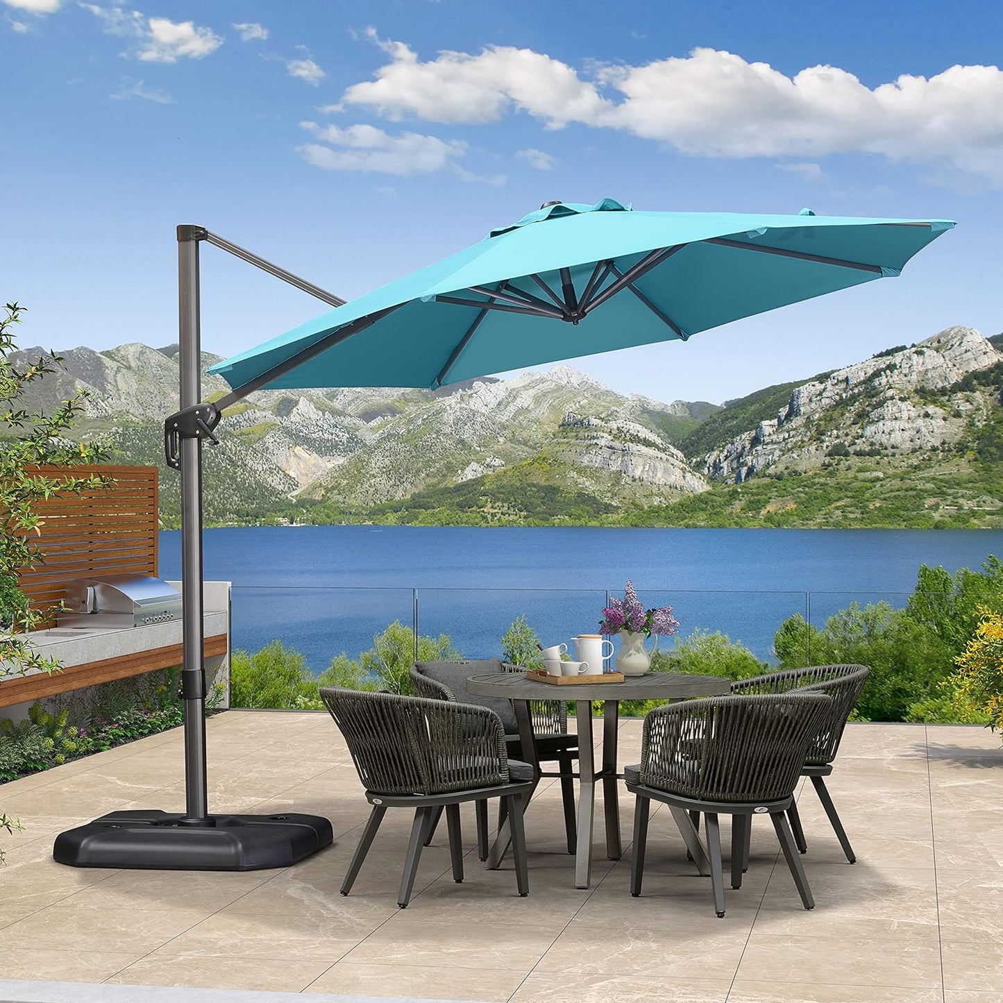 Aluminum Cantilever Umbrella with 360° Rotation