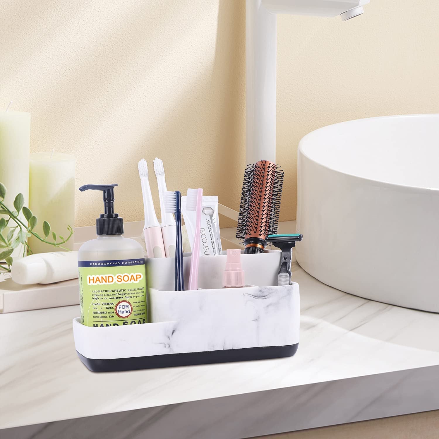 Toothbrush Holder with Makeup Tray