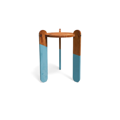 Intersecting-Leg Side Table with Colorful Dipped-Leg Accents