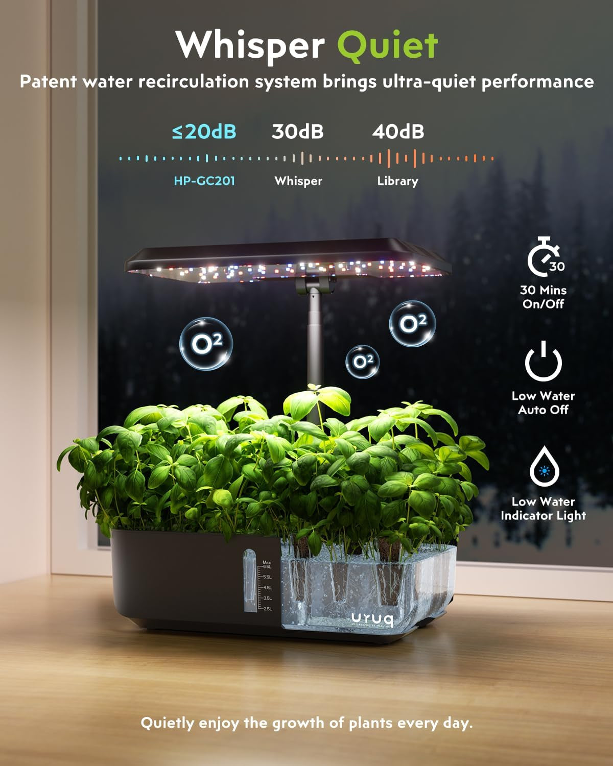 Smart Hydroponics System, 12 Pod Planter, Height Adjustable