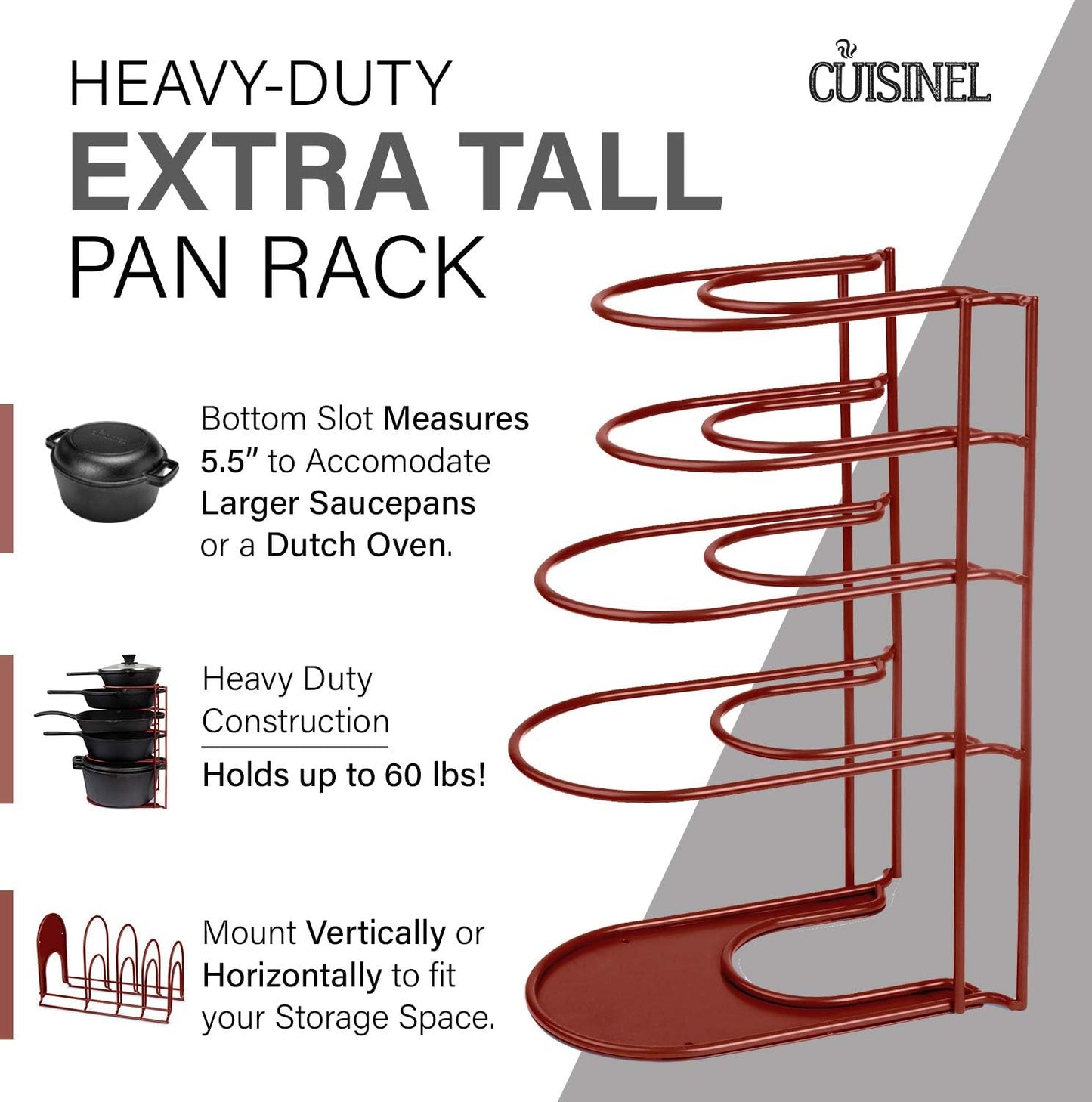 Extra Large 5-Tier Pan Rack for Cast Iron