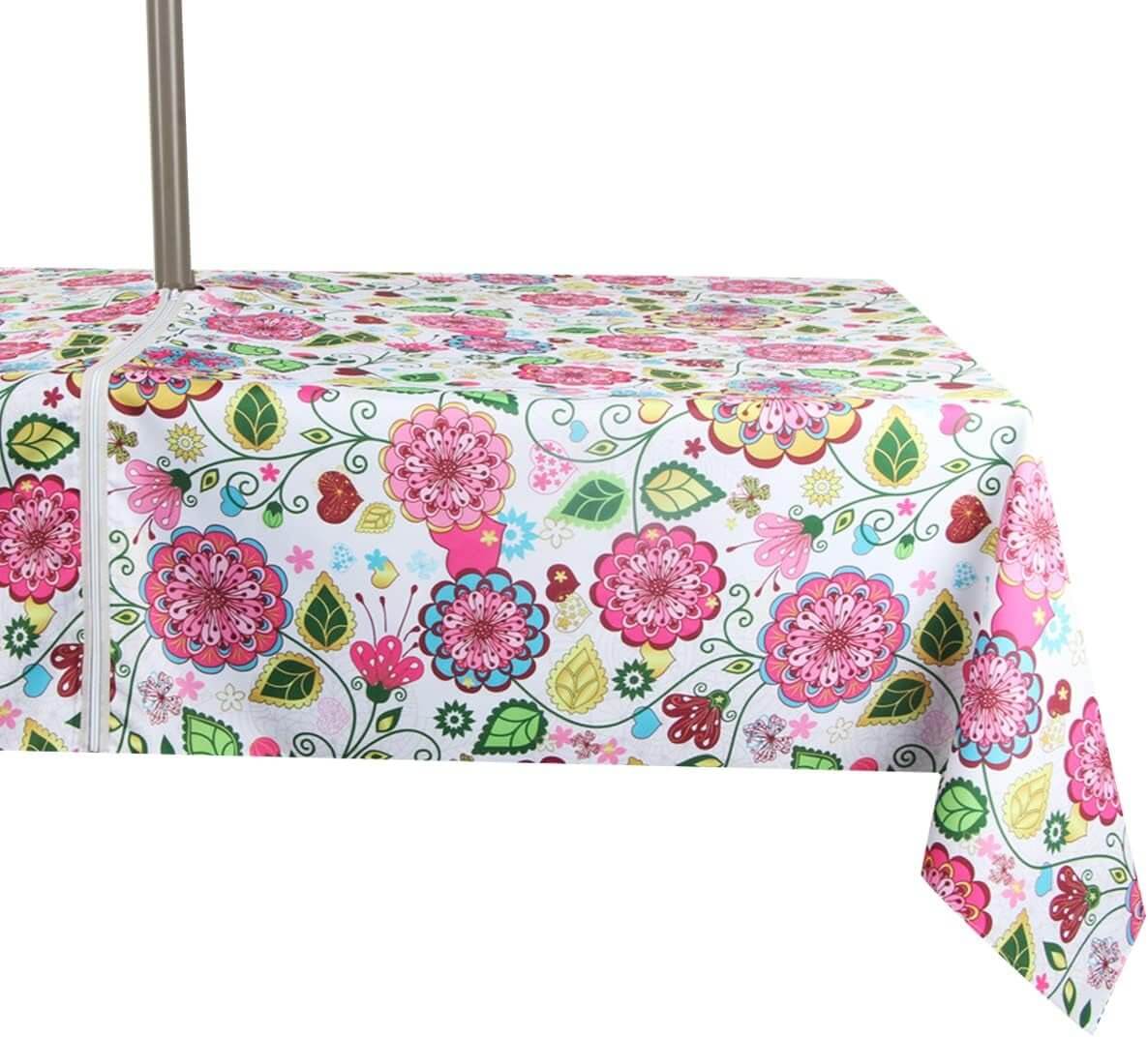 Waterproof Zippered Tablecloth with Umbrella Hole