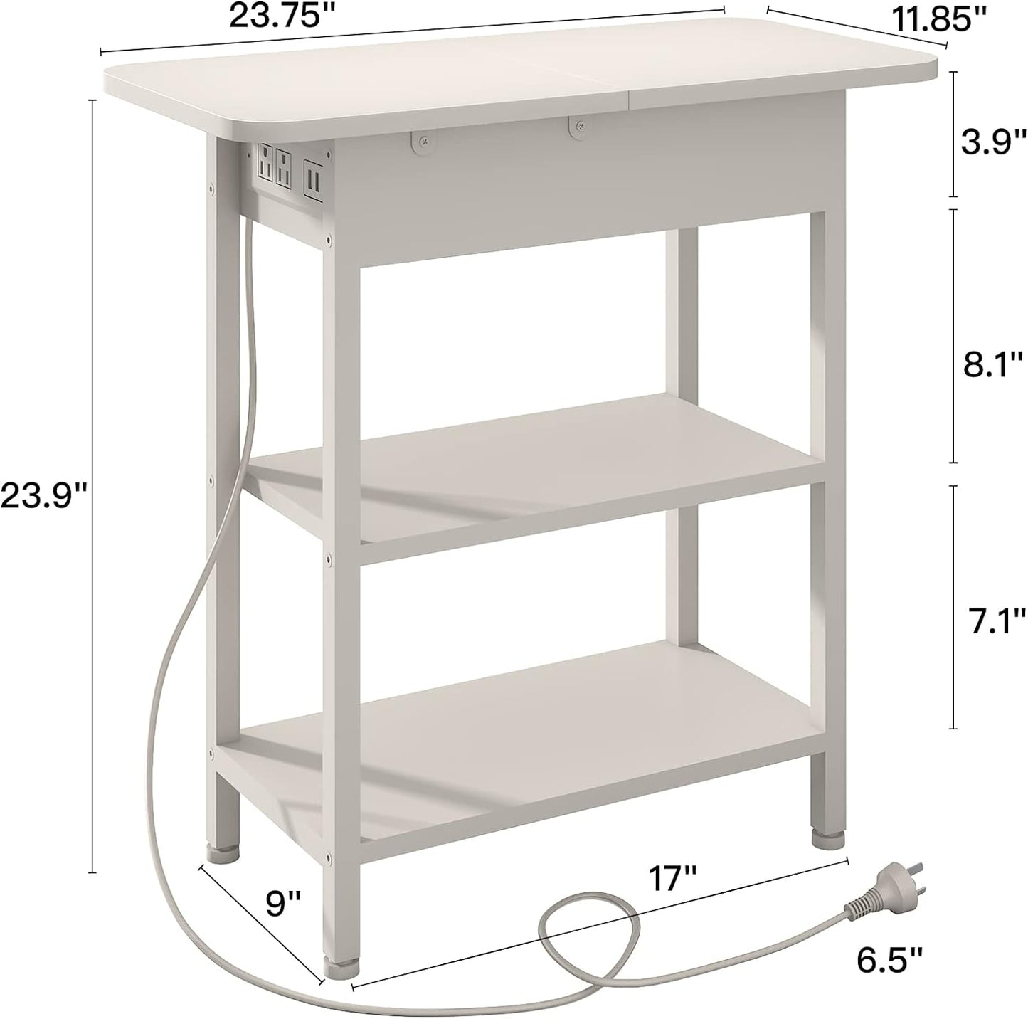 Versatile Charging Nightstand with Flip-Top Storage