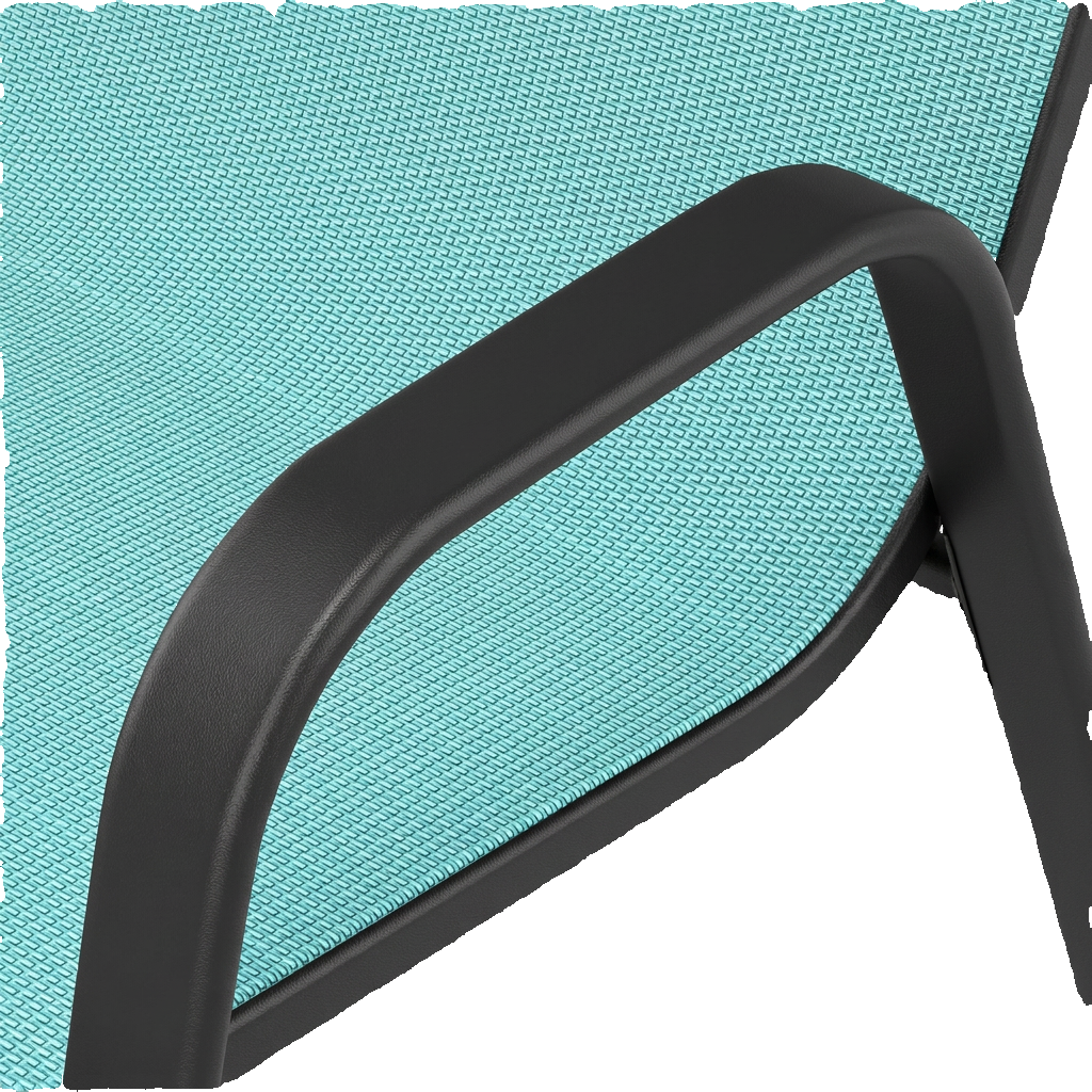 Chair armrest and frame joint close-up (transparent close-up)