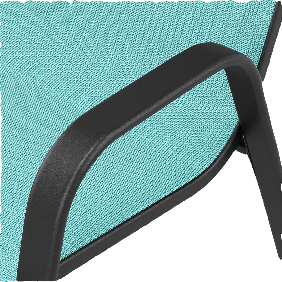 Chair armrest and frame joint close-up (transparent close-up)
