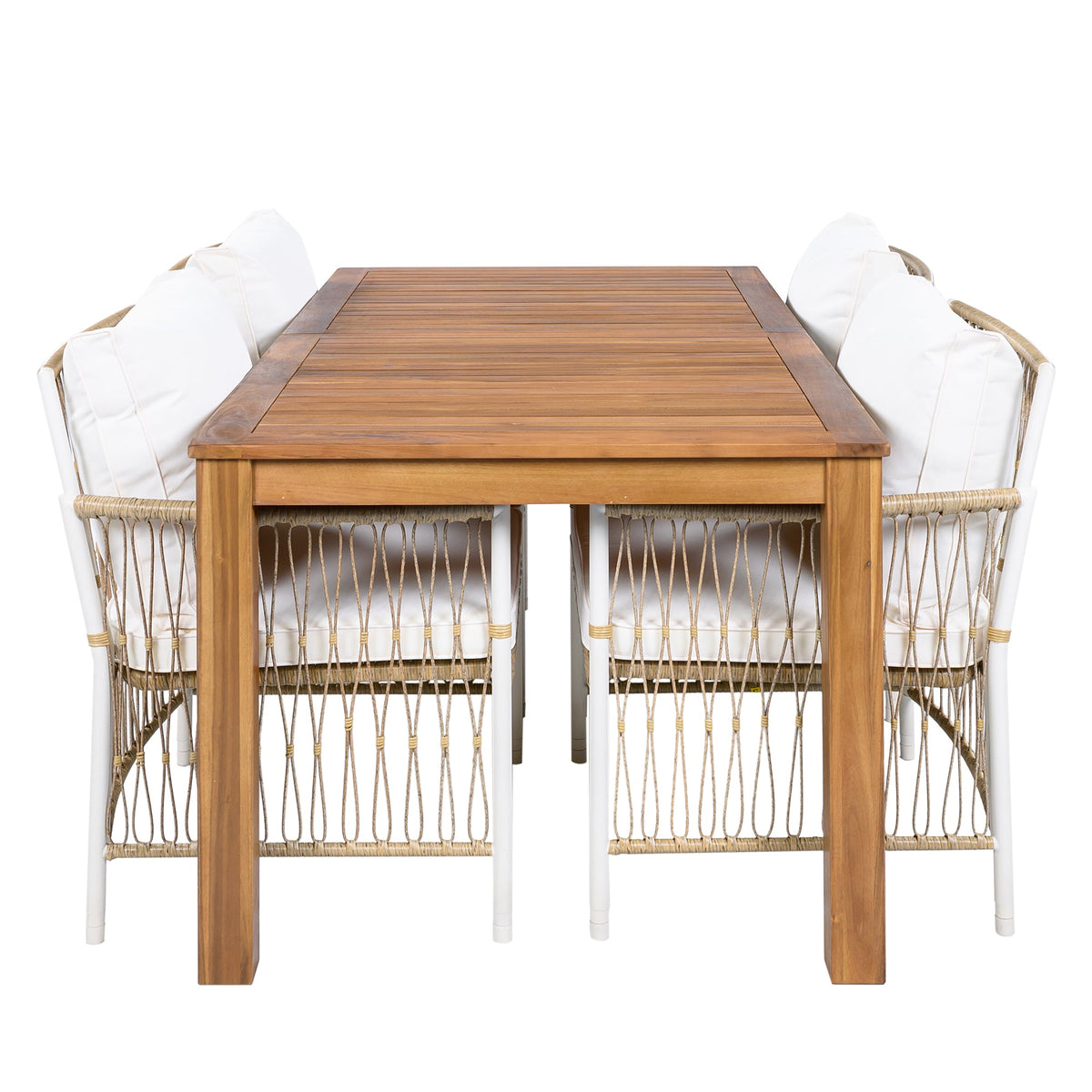 5-Piece Wood Outdoor Dining Set With 67 Inch Table