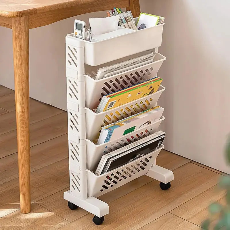 5-Tier Rolling Storage Cart for Bedroom & Kitchen