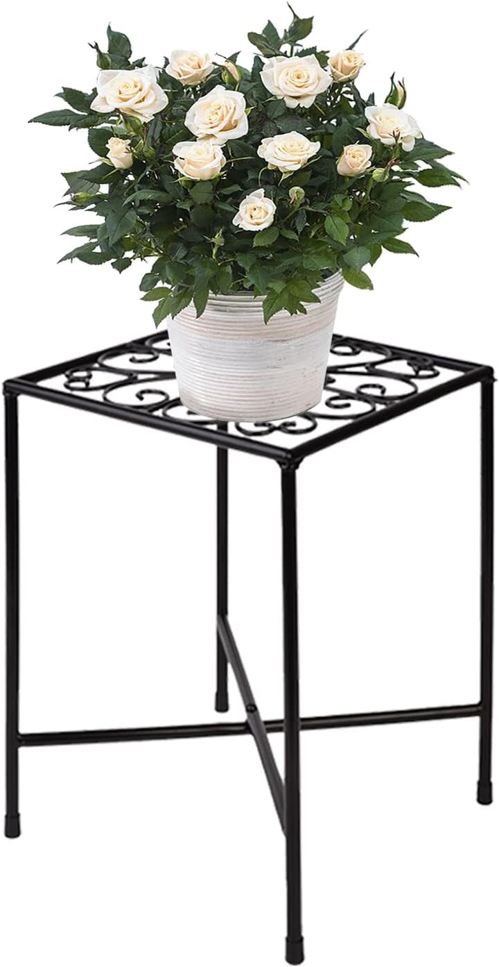 2-Pack Black Plant Stands for Outdoor and Indoor Use