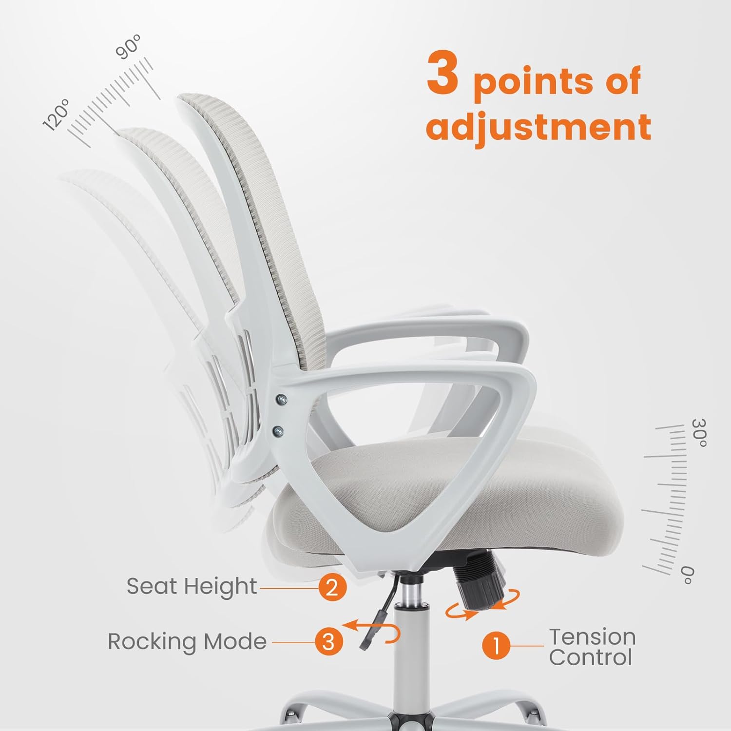 Ergonomic Mid-Back Mesh Rolling Office Chair with Lumbar Support