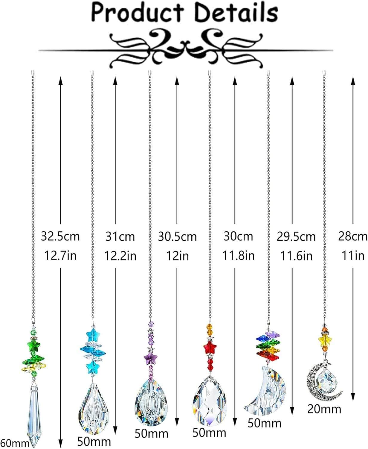 6 - Piece Crystal Suncatcher Set