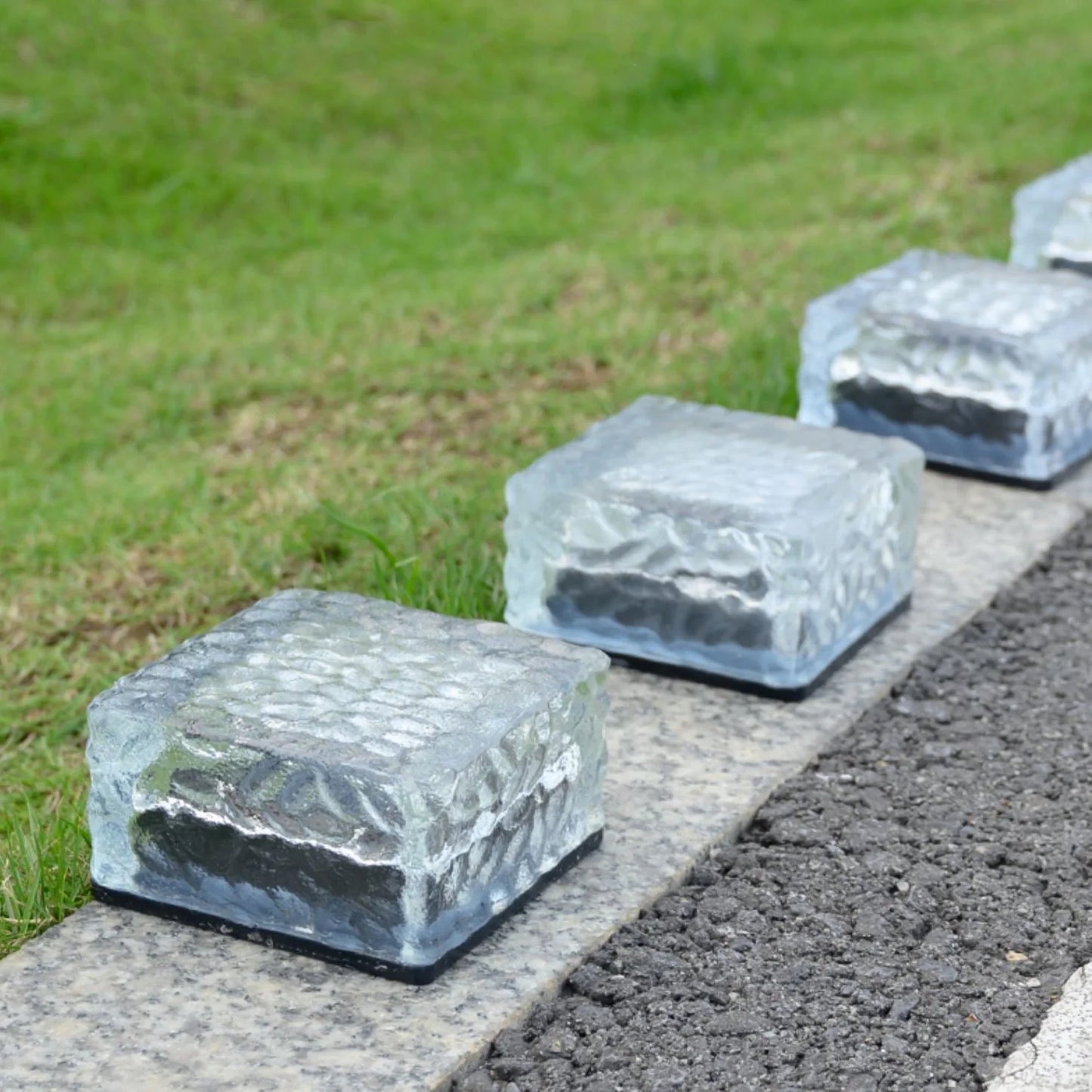 Solar-Powered Ice Brick Path Lights (6-Pack)