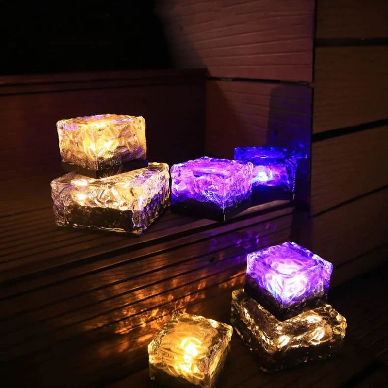 Solar-Powered Ice Brick Path Lights (6-Pack)