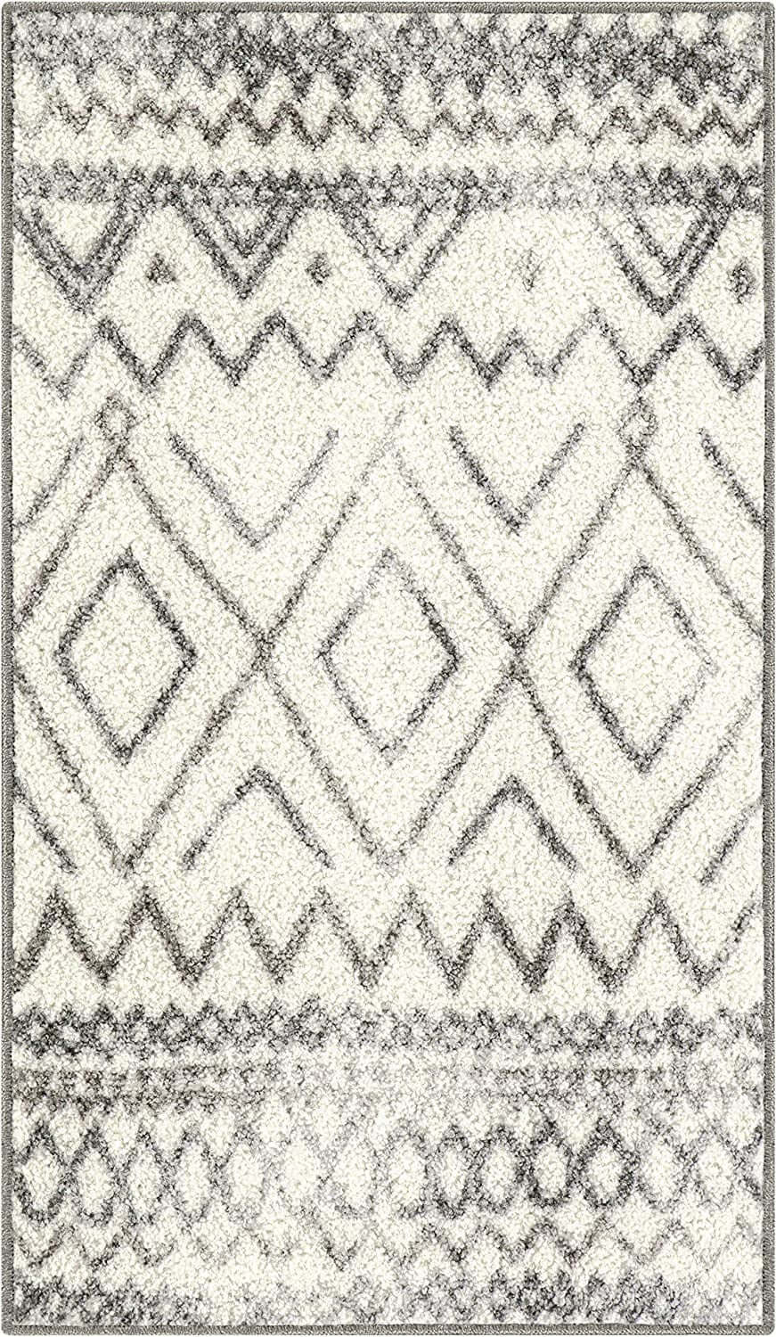 Modern Abstract Diamond Runner Rug with Non - Slip Backing