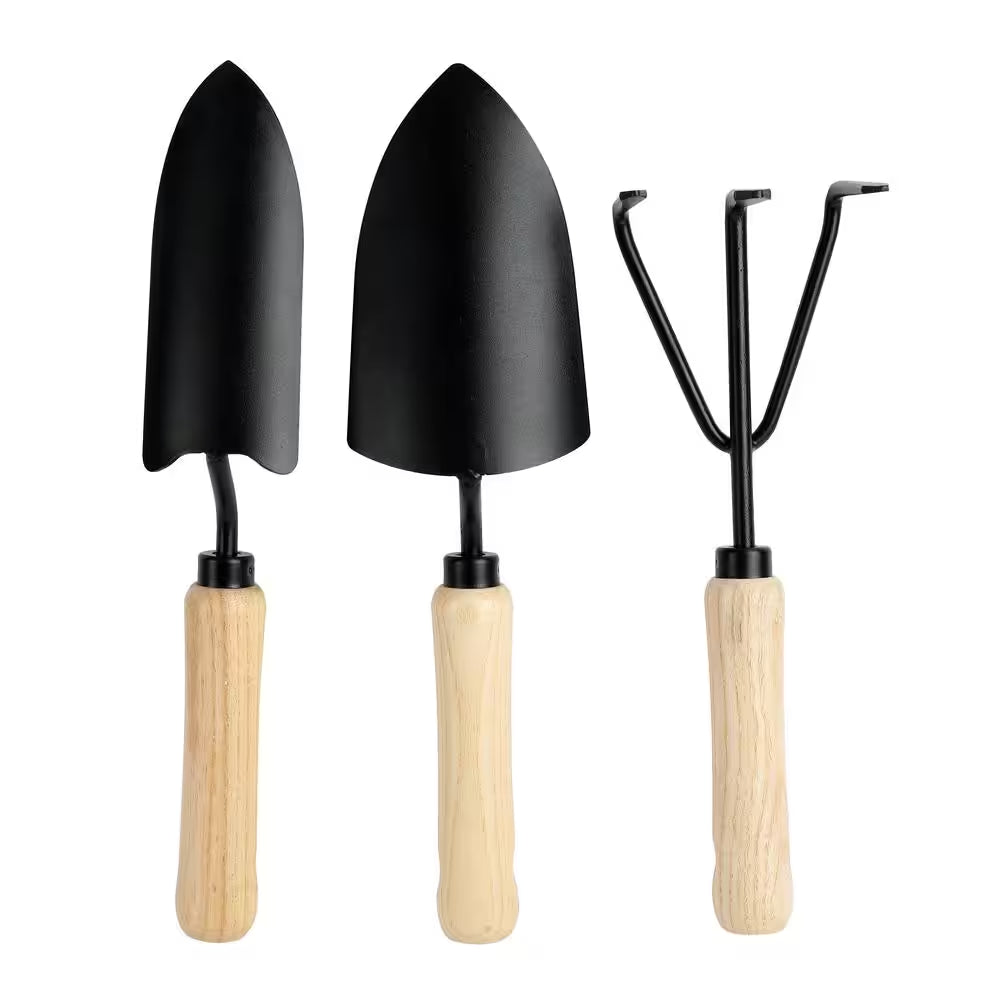 3-Piece Wood Handle Garden Tool Set