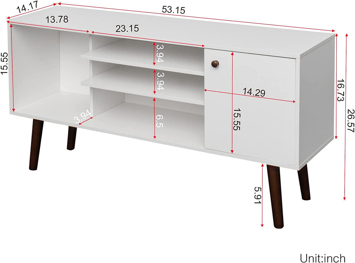 Farmhouse TV Stand 65 Inch With Enclosed Storage Cabinet