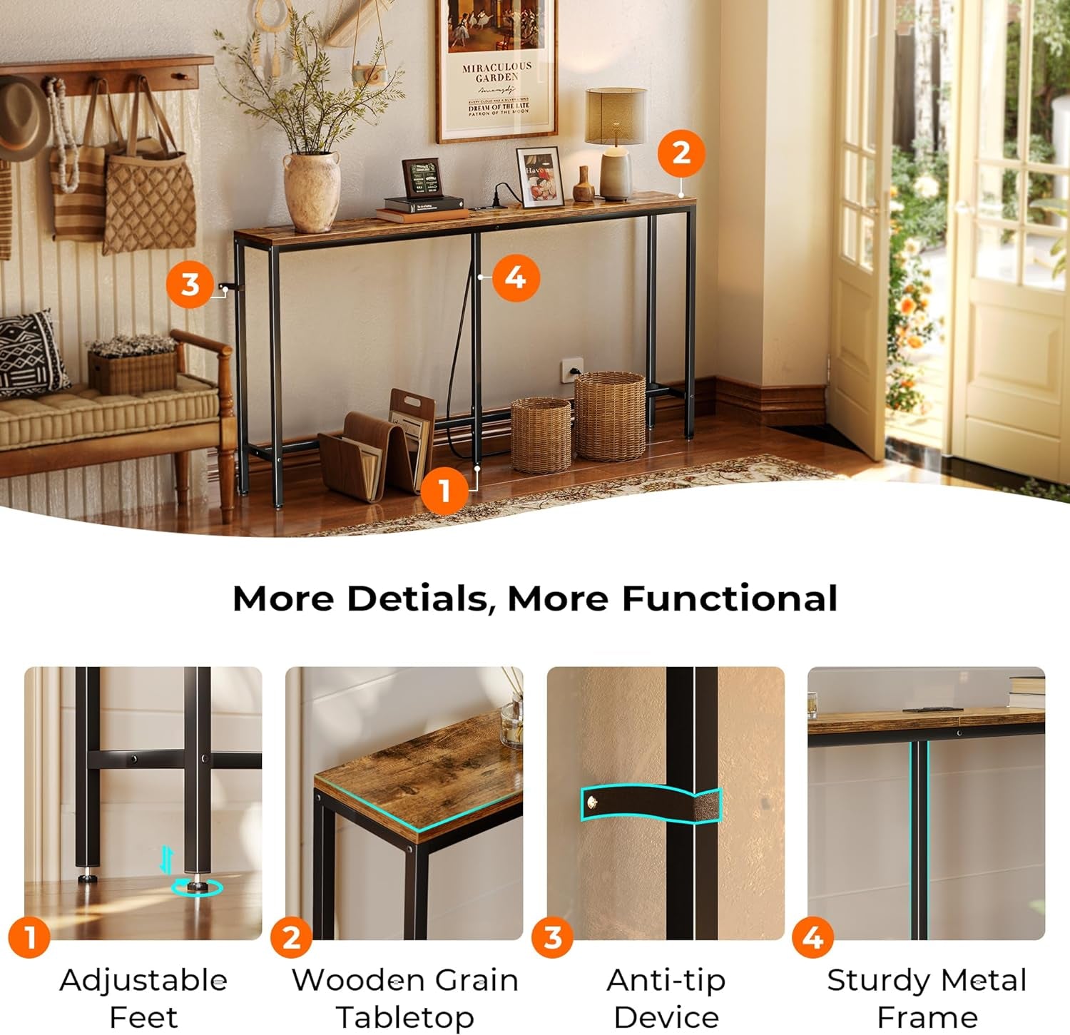 Console Table with Outlet