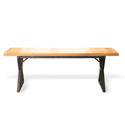 Light oak black-leg executive desk on a #f3f3f3 studio background