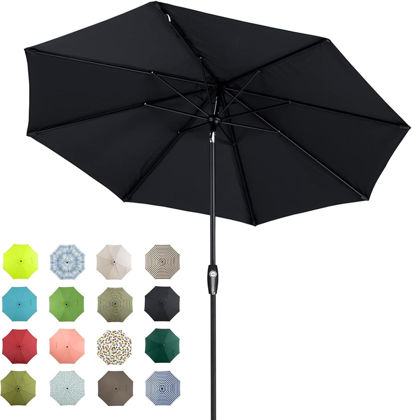 Auto-Tilt Patio Umbrella with Crank and Fade-Resistant Canopy