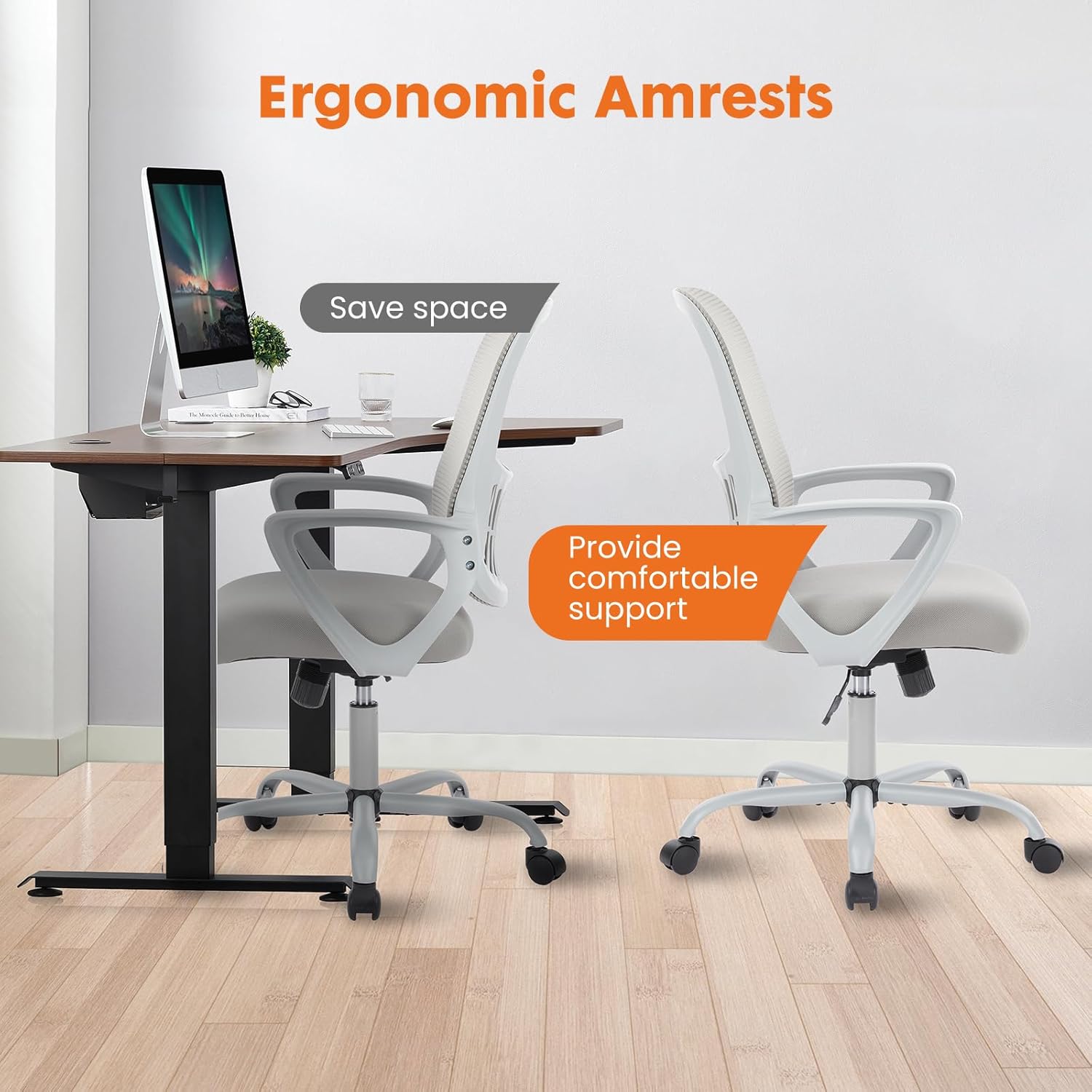 Ergonomic Mid-Back Mesh Rolling Office Chair with Lumbar Support