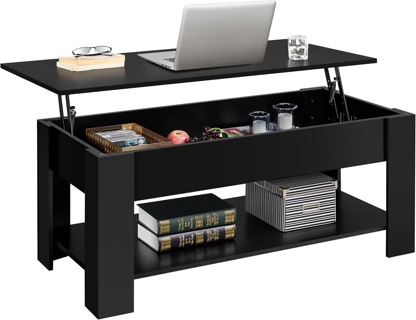 Lift-Top Coffee Table with Storage Shelf