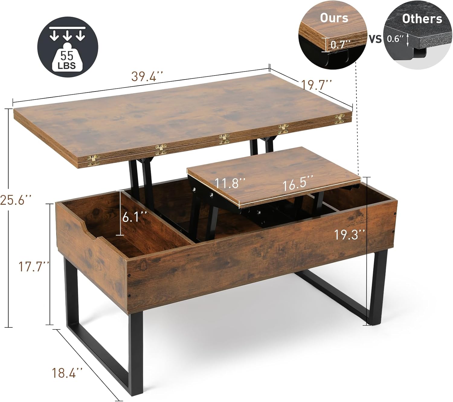 Versatile Lift-Top Coffee Table