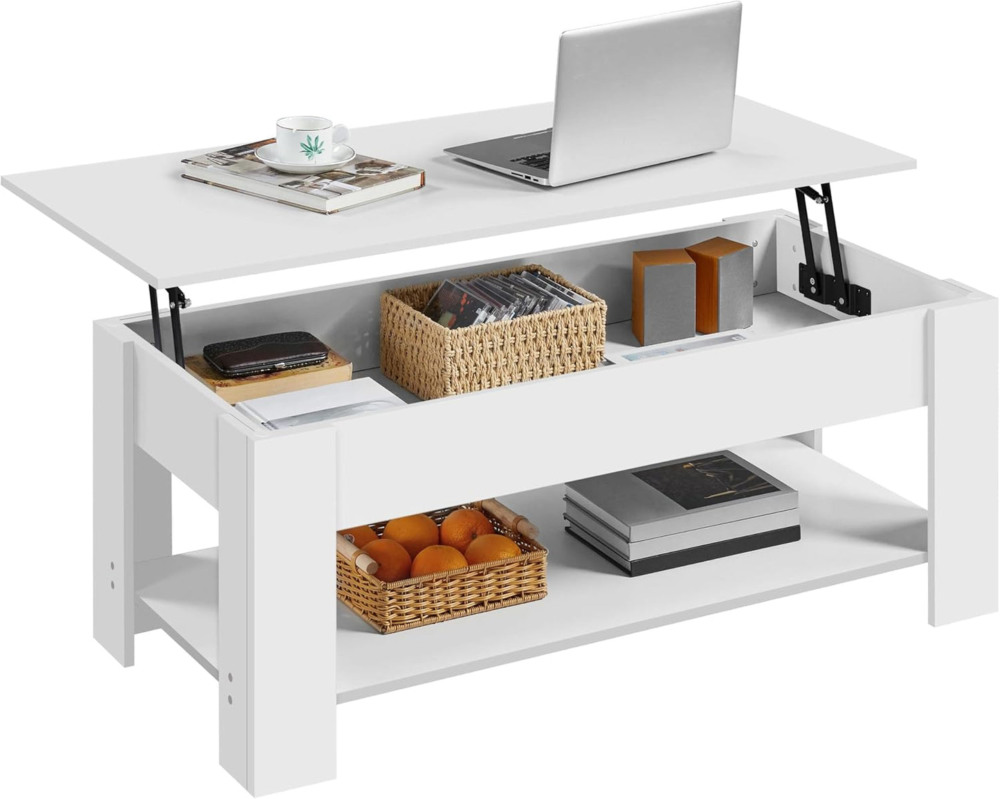 Lift-Top Coffee Table with Storage Shelf