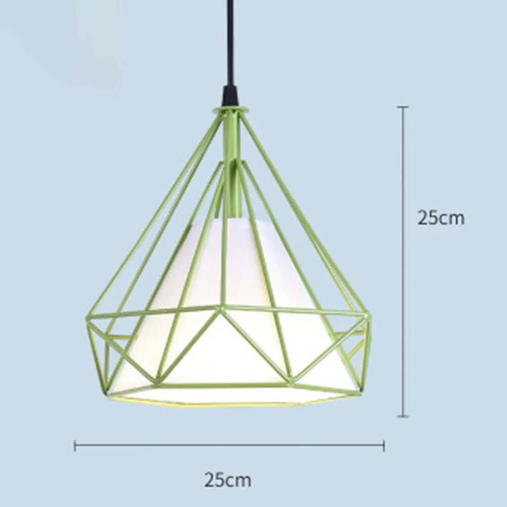 Retro Diamond Iron Cage Pendant Lamp