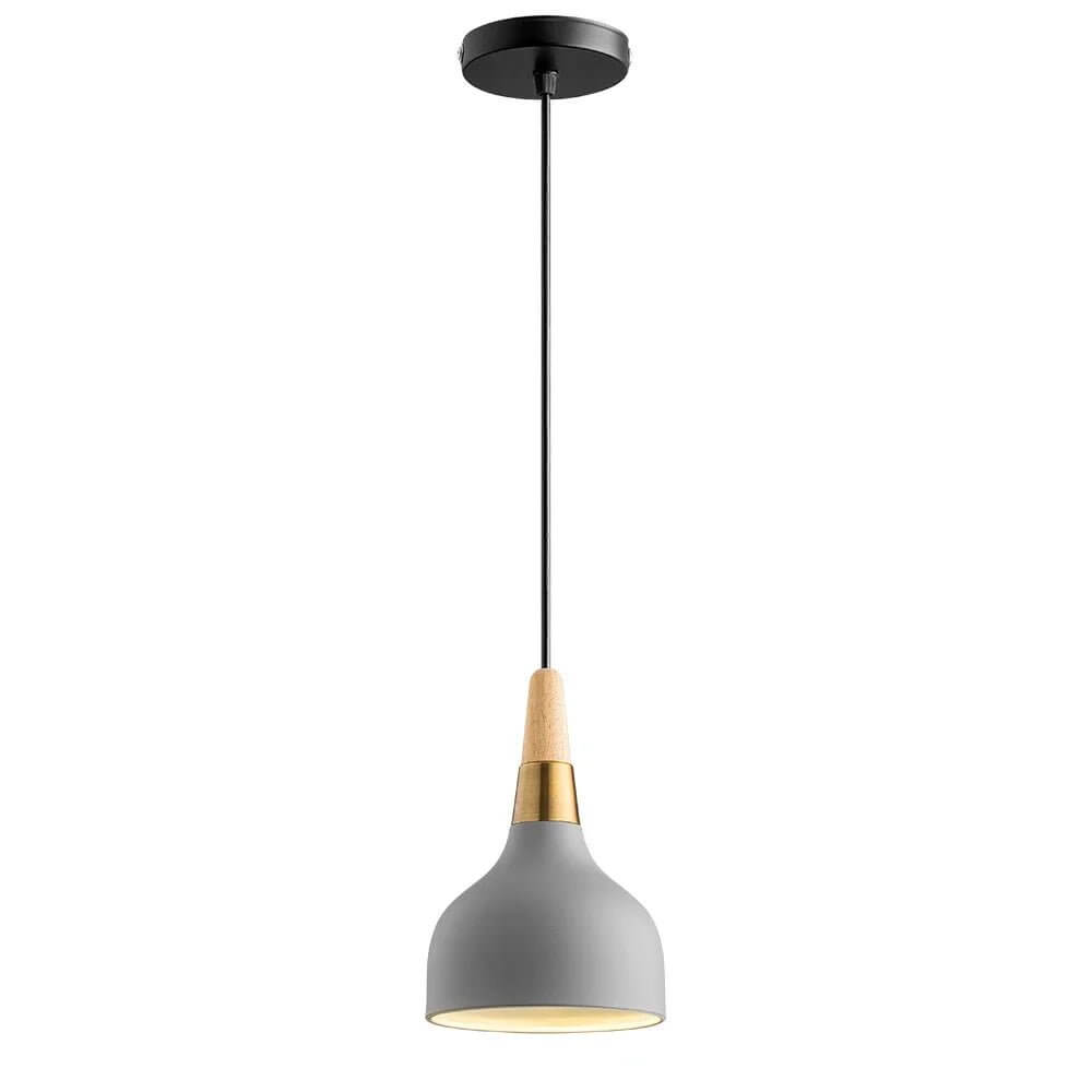 Wooden Macaron Pendant Light with LED