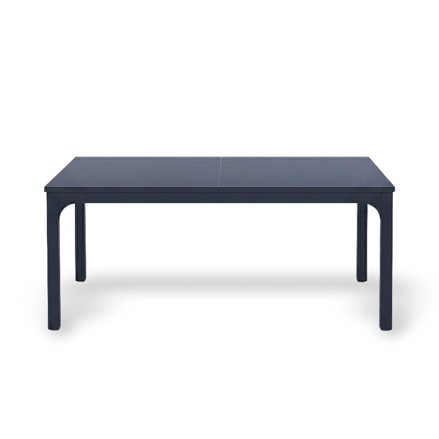 78-inch black rectangular dining table for 6–8 with sturdy legs.