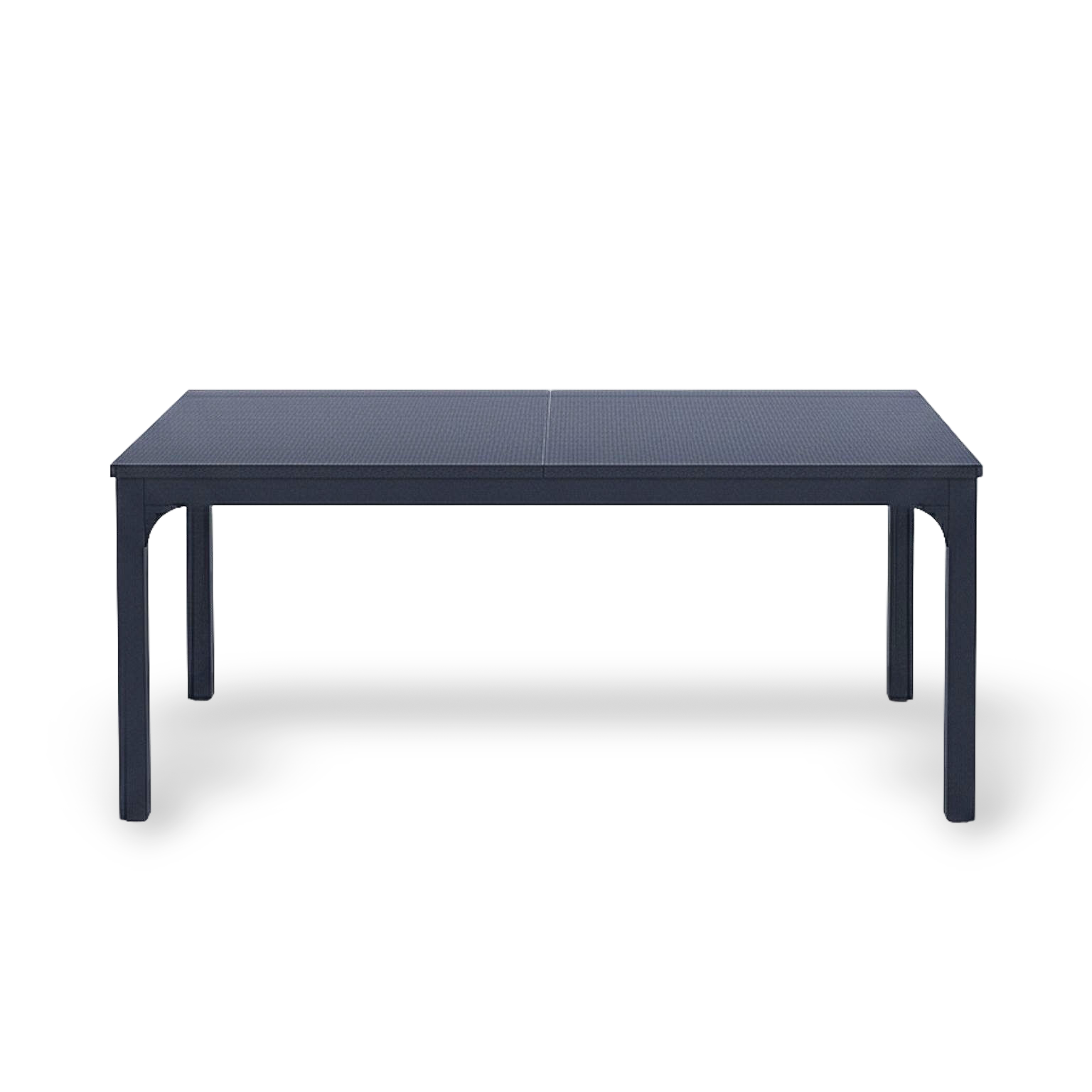 78-inch black rectangular dining table for 6–8 with sturdy legs.