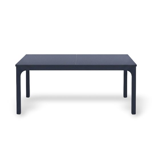 78-inch black rectangular dining table for 6–8 with sturdy legs.