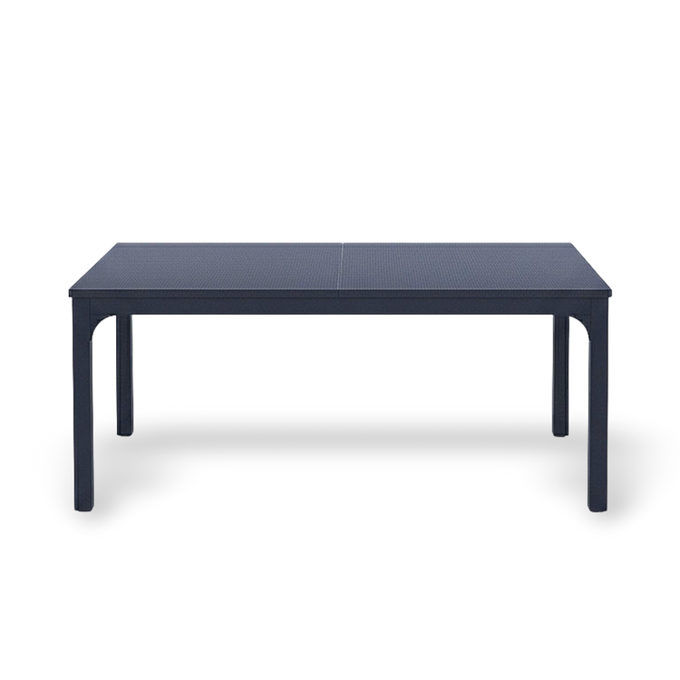 78-inch black rectangular dining table for 6–8 with sturdy legs.