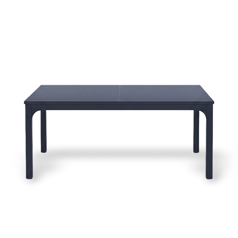 78-inch black rectangular dining table for 6–8 with sturdy legs.