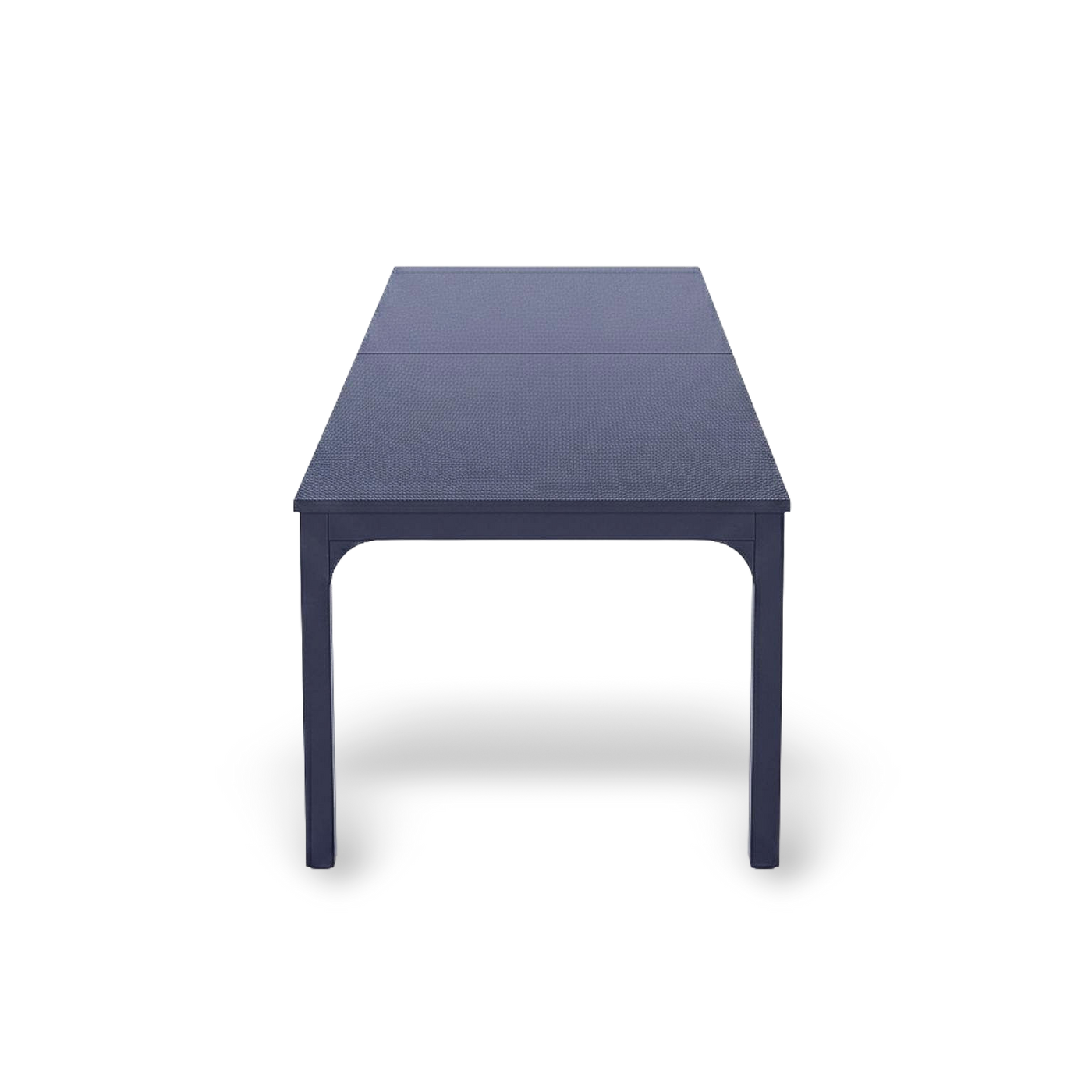 78-inch black rectangular dining table for six to eight, bold modern design.