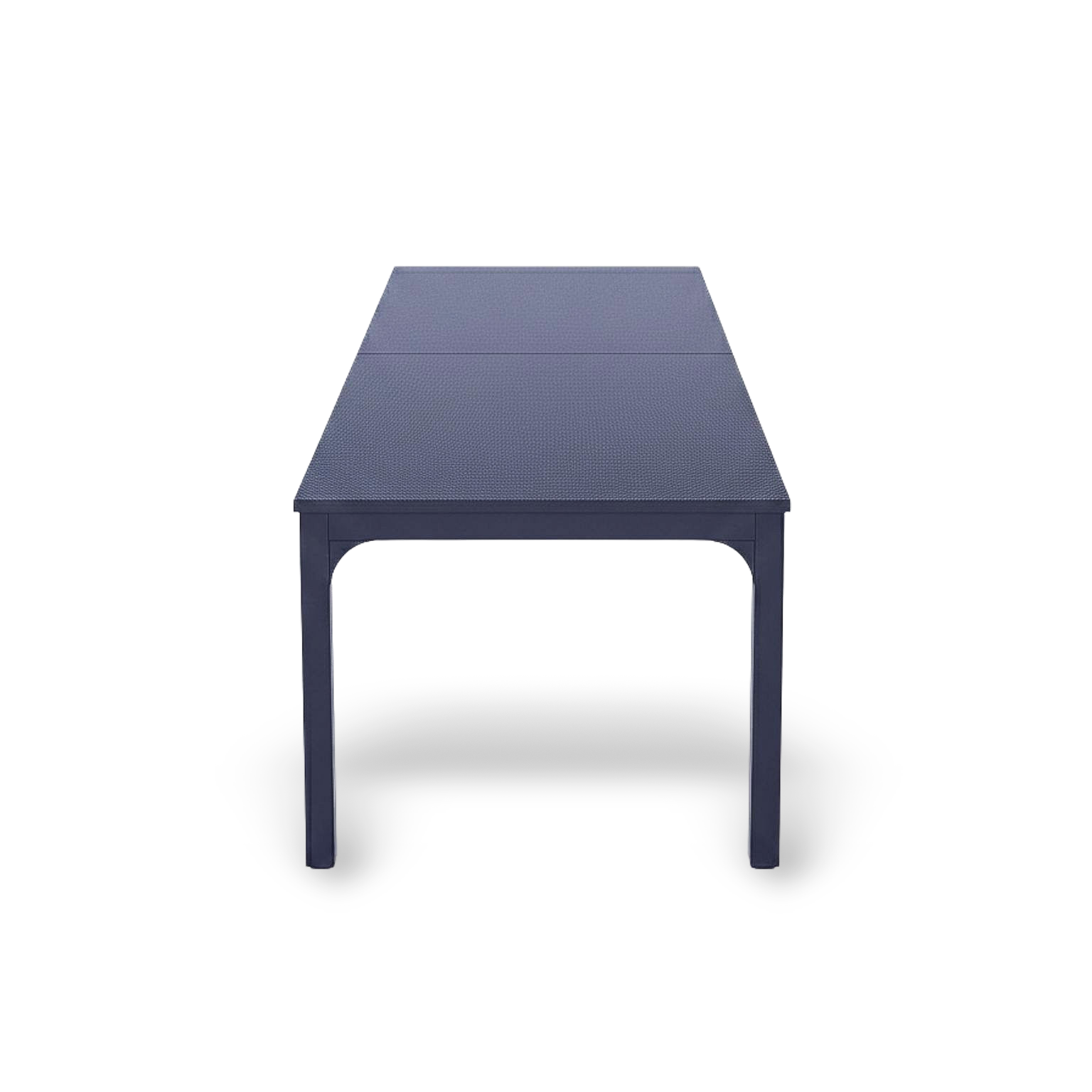 78-inch black rectangular dining table for six to eight, bold modern design.