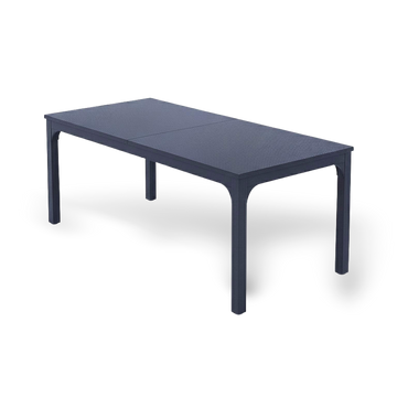 78-inch black rectangular dining table for 6–8 with sturdy legs.