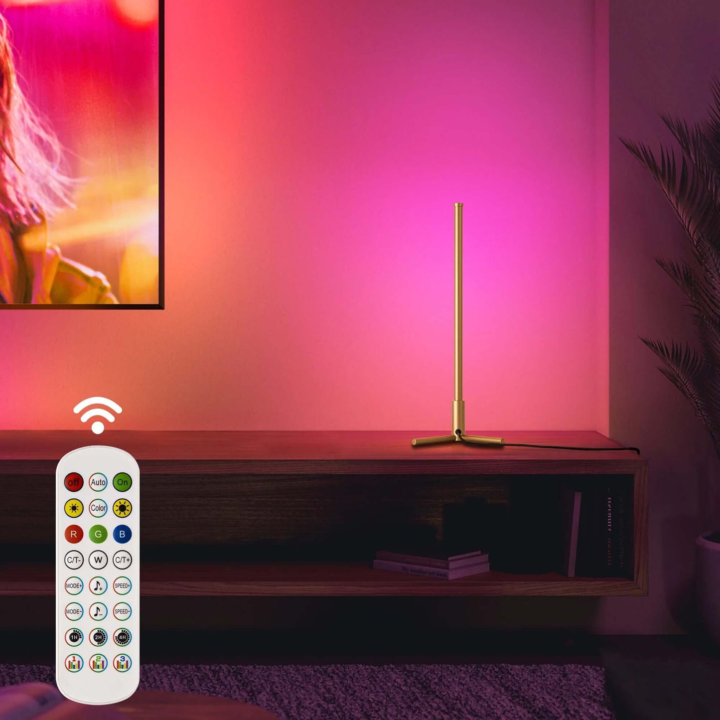 RGB Corner Table Lamp with Remote