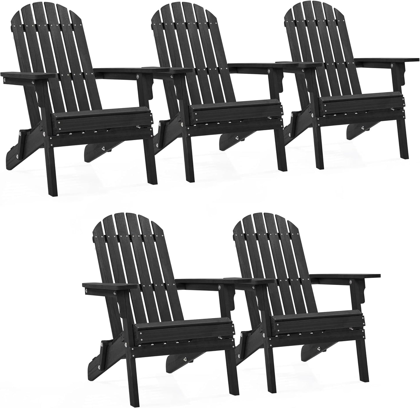 Folding Adirondack Chair Set | Natural Wood