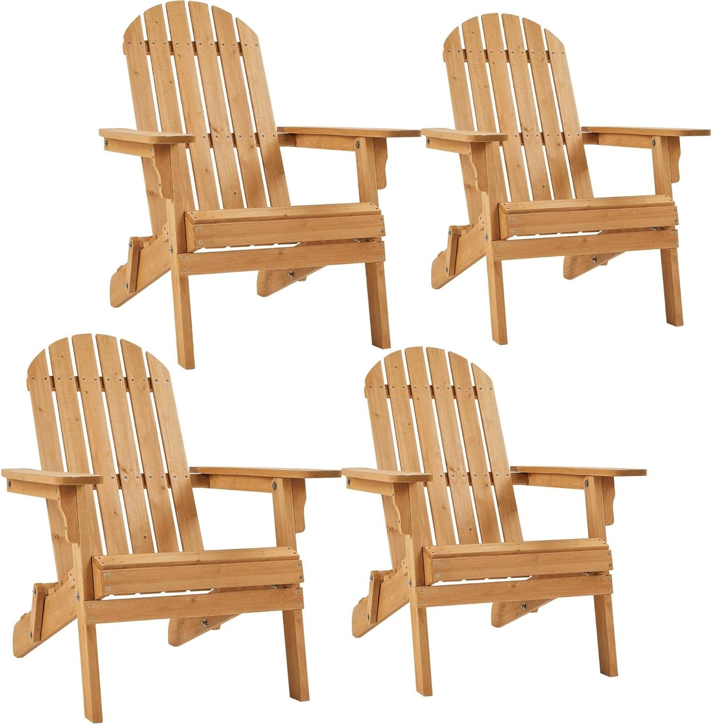 Folding Adirondack Chair Set | Natural Wood