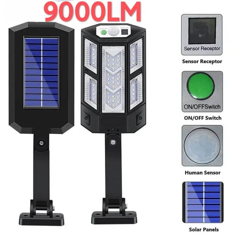 20000LM Solar Powered Motion Sensor Security Light