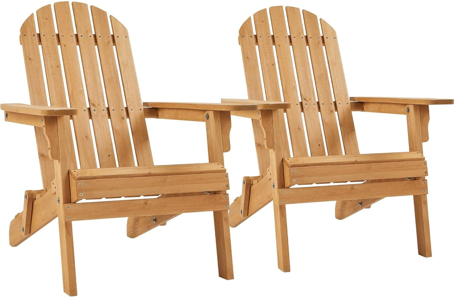 Folding Adirondack Chair Set | Natural Wood