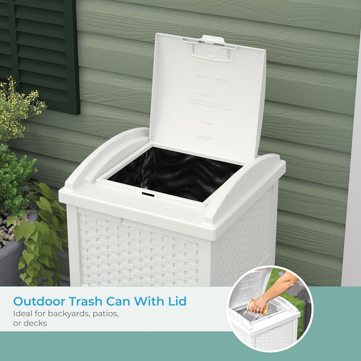 33 Gallon Outdoor Trash Can with Lid