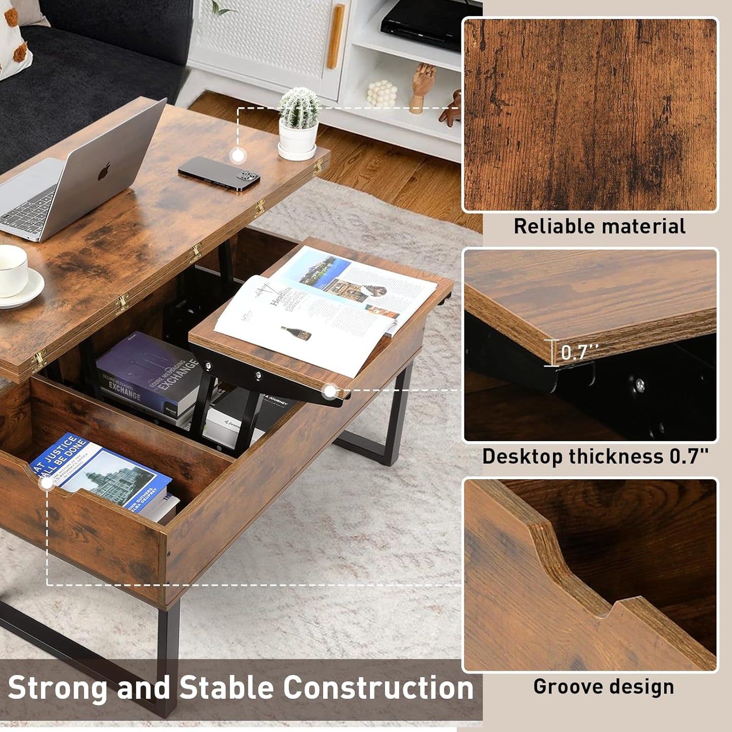 Versatile Lift-Top Coffee Table