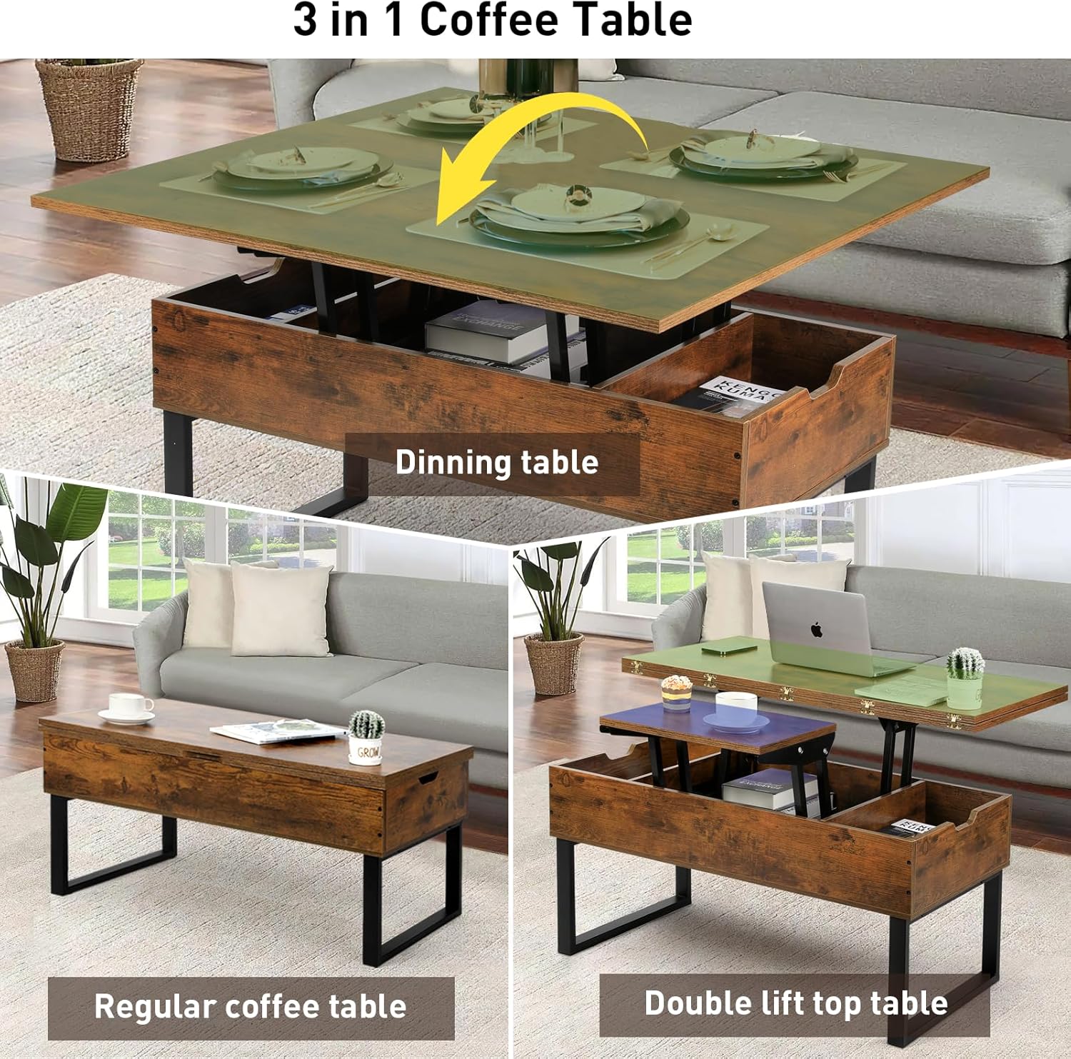 Versatile Lift-Top Coffee Table