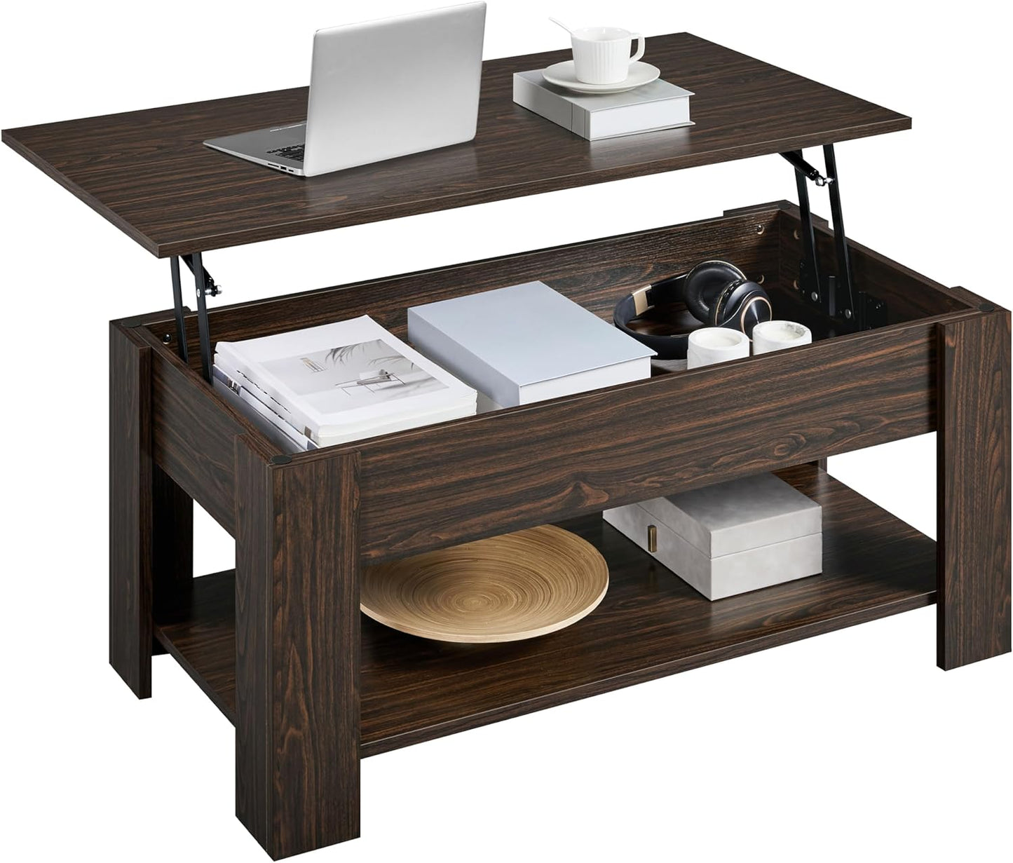 Lift-Top Coffee Table with Storage Shelf