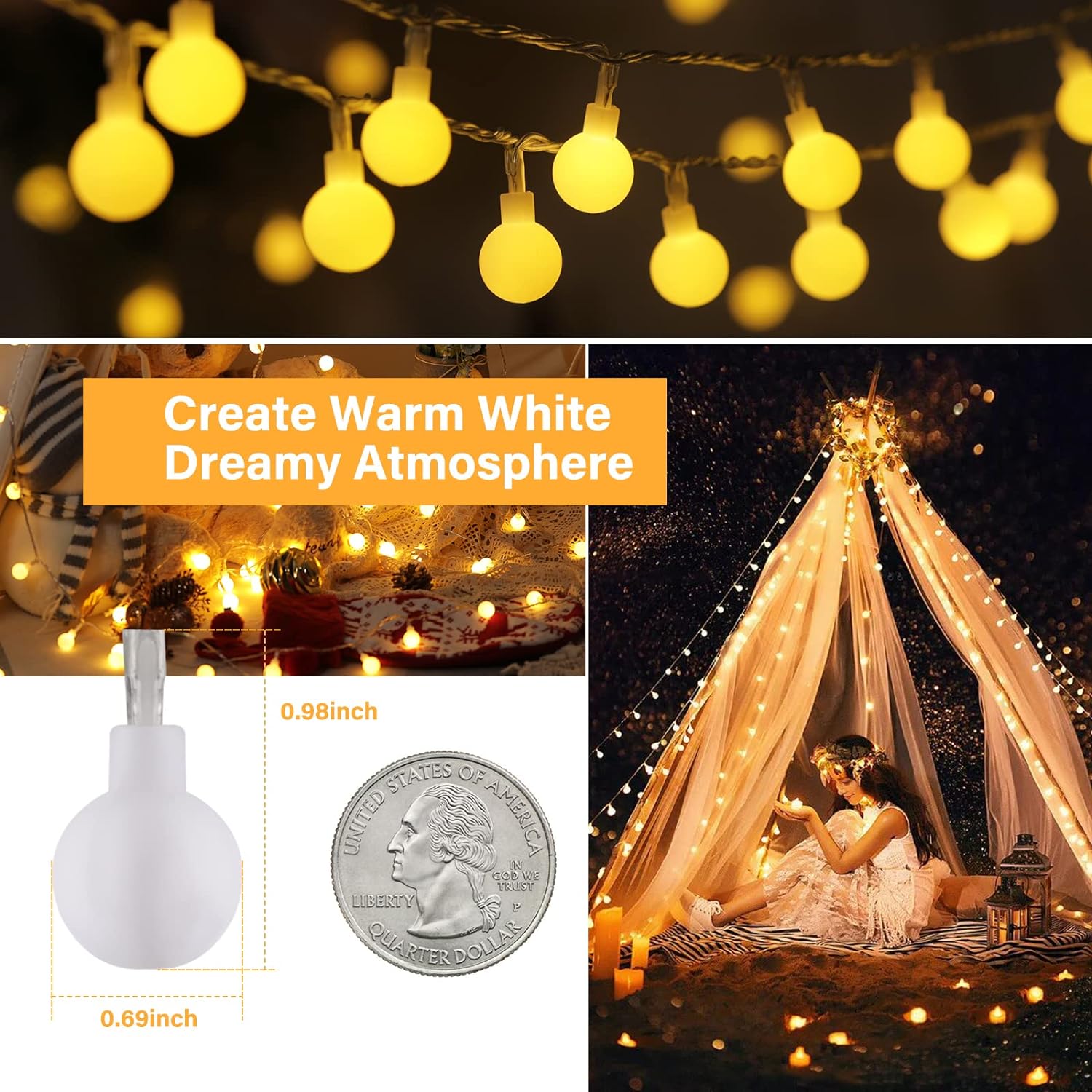 Waterproof Fairy Lights for Bedroom and Garden