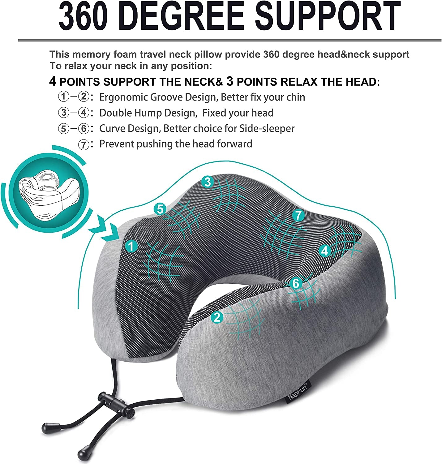 100% Pure Memory Foam Neck Pillow