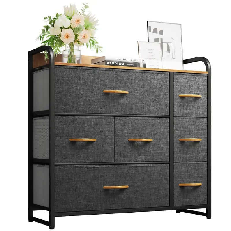 7 - Drawer Storage Tower with Easy - Pull Fabric Bins